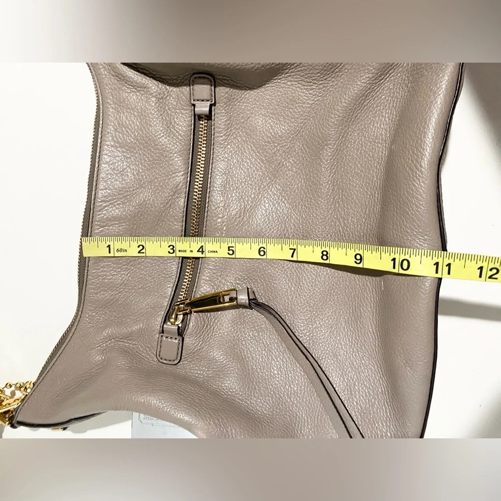 Marc Jacobs Taupe Leather Hobo Bag with Gold Hardware